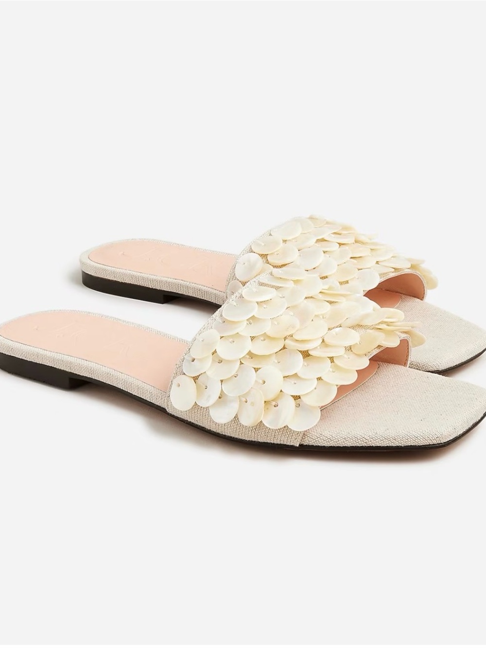 J.Crew Capri Slide Mother of Pearl Shell Sandals